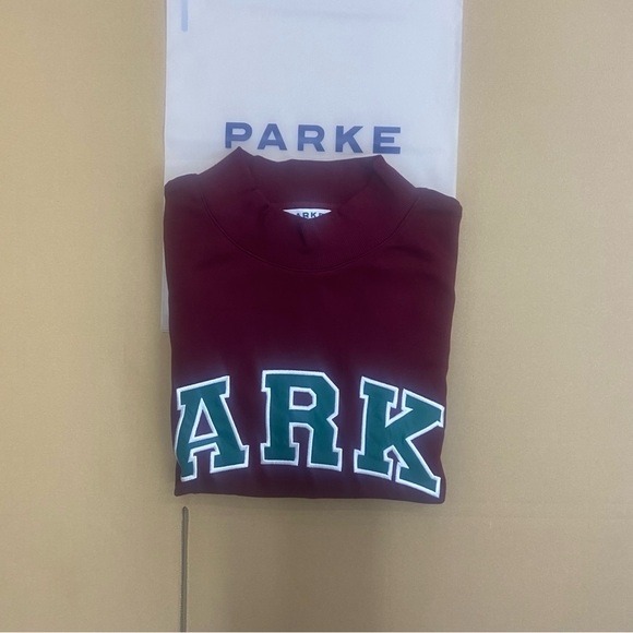 Parke Women's Burgundy Preppy Sporty Sweatshirt - Picture 2 of 8